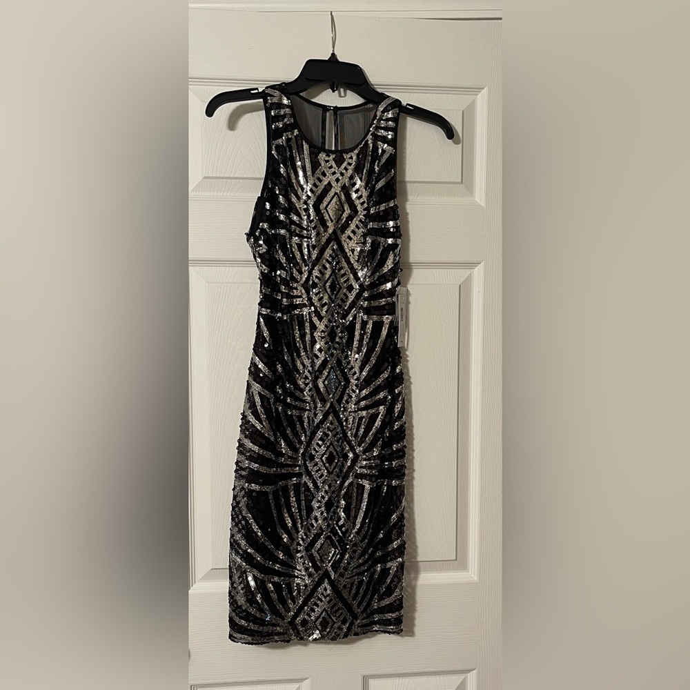 Black and silver Bisou Bisou dress